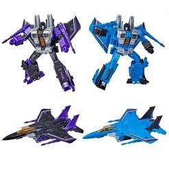 Maybang's Collectibles Hasbro Transformers Generations War For Cybertron Earthrise Voyager Skywarp And Thundercracker Action Figure 2 Pack