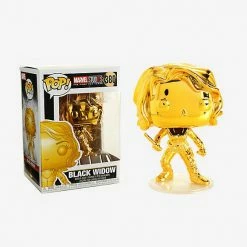 Maybang's Collectibles Funko Pop Marvel Studios 10th Anniversary Black Widow (Gold Chrome) Figure