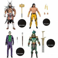 Maybang's Collectibles McFarlane Toys Mortal Kombat XI Series 7 7-Inch Action Figure Set Of 4 Liu Kang (Fighting Abbot), Shao Kahn (Platinum), Kotal Kahn & The Joker