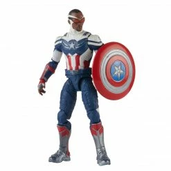 Maybang's Collectibles Hasbro Disney+ Marvel Legends Wave 1 Set Of 7 Figures Captain America (Sam Wilson/Falcon), John Walker (U.S. Agent), Baron Zemo, Bucky Barnes (Winter Soldier), Loki, Scarlet Witch & Vision (Captain America Flight Gear BAF)