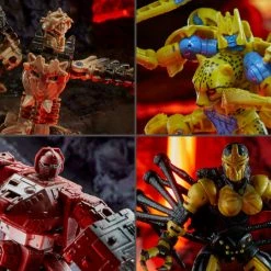 Maybang's Collectibles Hasbro Transformers War For Cybertron Kingdom Deluxe Set Of 4 Figures Paleotrex, Cheetor, Warpath & Blackarachnia