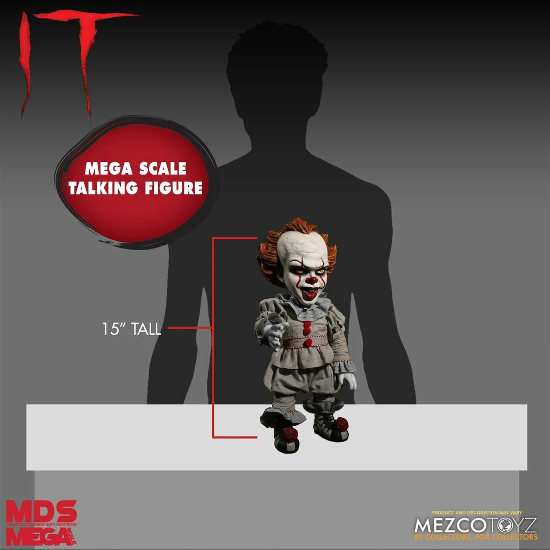 Maybang's Collectibles Mezco Toyz Designer Series IT (2017) Mega Scale 15" Talking Pennywise Doll 6 Maybang's Collectibles Mezco Toyz Designer Series IT (2017) Mega Scale 15" Talking Pennywise Doll
