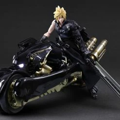 Maybang's Collectibles Square Enix Final Fantasy VII Advent Children Play Arts Kai Cloud Strife & Fenrir Bike Action Figure Set