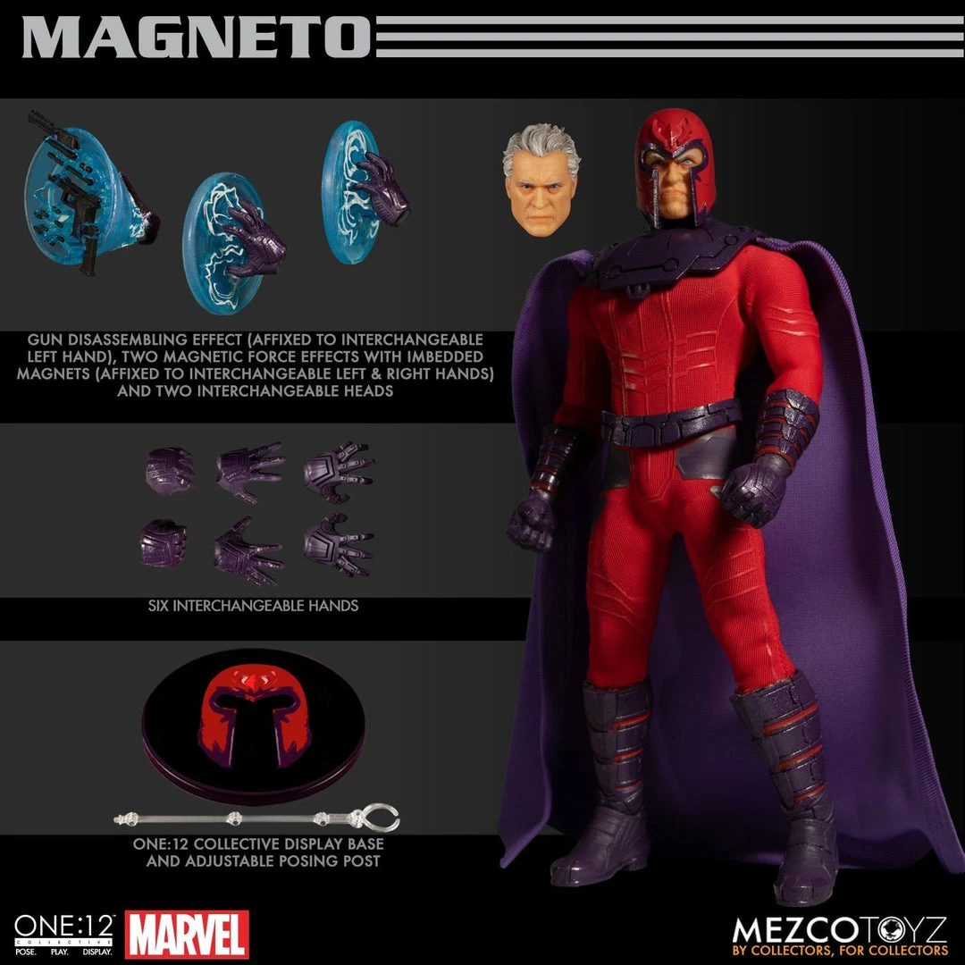 Maybang's Collectibles Mezco Toyz One:12 Collective Marvel Comics X-Men Magneto 1/12 Scale Action Figure 14 Maybang's Collectibles Mezco Toyz One:12 Collective Marvel Comics X-Men Magneto 1/12 Scale Action Figure