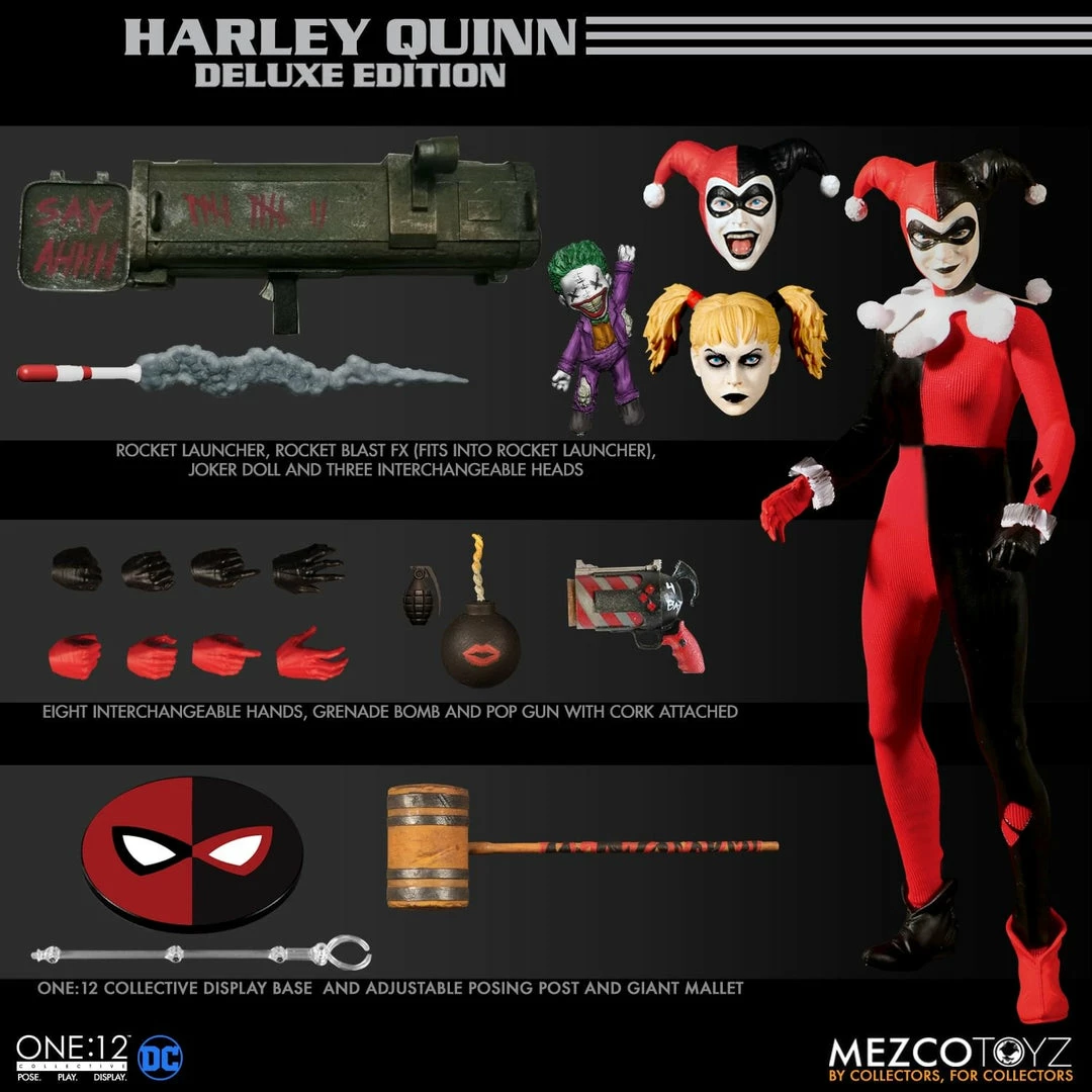 Maybang's Collectibles Mezco Toyz One:12 Collective DC Comics Harley Quinn - Deluxe Edition 1/12 Scale Action Figure 11 Maybang's Collectibles Mezco Toyz One:12 Collective DC Comics Harley Quinn - Deluxe Edition 1/12 Scale Action Figure