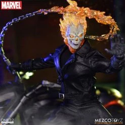Maybang's Collectibles Mezco Toyz One:12 Collective Marvel Comics Ghost Rider & Hell Cycle 1/12 Scale Action Figure Set