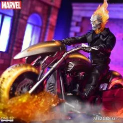 Maybang's Collectibles Mezco Toyz One:12 Collective Marvel Comics Ghost Rider & Hell Cycle 1/12 Scale Action Figure Set