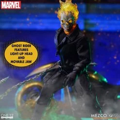 Maybang's Collectibles Mezco Toyz One:12 Collective Marvel Comics Ghost Rider & Hell Cycle 1/12 Scale Action Figure Set