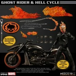 Maybang's Collectibles Mezco Toyz One:12 Collective Marvel Comics Ghost Rider & Hell Cycle 1/12 Scale Action Figure Set