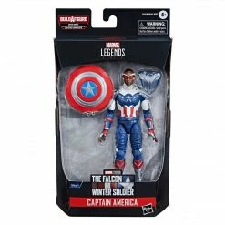 Maybang's Collectibles Hasbro Disney+ Marvel Legends Wave 1 Set Of 7 Figures Captain America (Sam Wilson/Falcon), John Walker (U.S. Agent), Baron Zemo, Bucky Barnes (Winter Soldier), Loki, Scarlet Witch & Vision (Captain America Flight Gear BAF)