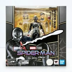 Maybang's Collectibles Bandai S.H.Figuarts Spider-Man No Way Home Spider-Man (Black & Gold Suit) Special Set With First Run Bonuses