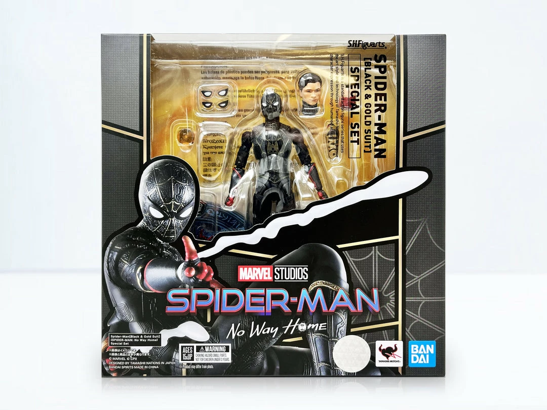 Maybang's Collectibles Bandai S.H.Figuarts Spider-Man No Way Home Spider-Man (Black & Gold Suit) Special Set With First Run Bonuses 1 Maybang's Collectibles Bandai S.H.Figuarts Spider-Man No Way Home Spider-Man (Black & Gold Suit) Special Set With First Run Bonuses