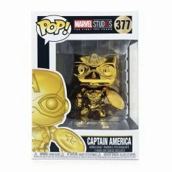 Maybang's Collectibles Funko Pop Marvel Studios 10th Anniversary Captain America (Gold Chrome) Figure