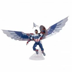 Maybang's Collectibles Hasbro Disney+ Marvel Legends Wave 1 Set Of 7 Figures Captain America (Sam Wilson/Falcon), John Walker (U.S. Agent), Baron Zemo, Bucky Barnes (Winter Soldier), Loki, Scarlet Witch & Vision (Captain America Flight Gear BAF)