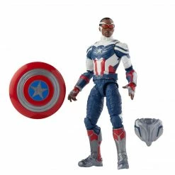 Maybang's Collectibles Hasbro Disney+ Marvel Legends Wave 1 Set Of 7 Figures Captain America (Sam Wilson/Falcon), John Walker (U.S. Agent), Baron Zemo, Bucky Barnes (Winter Soldier), Loki, Scarlet Witch & Vision (Captain America Flight Gear BAF)