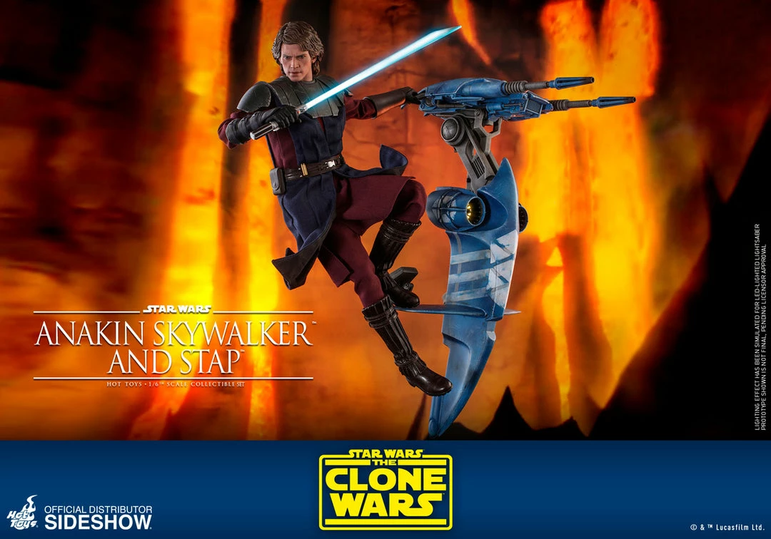 Maybang's Collectibles Hot Toys Star Wars The Clone Wars General Anakin Skywalker And STAP 1/6 Scale 12" Collectible Figure Set 10 Maybang's Collectibles Hot Toys Star Wars The Clone Wars General Anakin Skywalker And STAP 1/6 Scale 12" Collectible Figure Set
