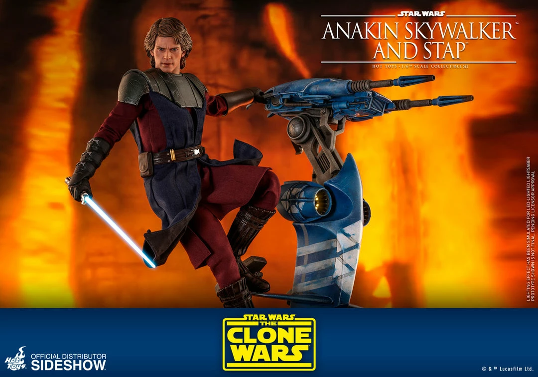 Maybang's Collectibles Hot Toys Star Wars The Clone Wars General Anakin Skywalker And STAP 1/6 Scale 12" Collectible Figure Set 12 Maybang's Collectibles Hot Toys Star Wars The Clone Wars General Anakin Skywalker And STAP 1/6 Scale 12" Collectible Figure Set
