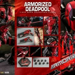 Maybang's Collectibles Hot Toys Marvel Comics Masterpiece Series Armorized Deadpool Diecast 1/6 Scale 12