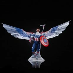 Maybang's Collectibles Hasbro Disney+ Marvel Legends Wave 1 Set Of 7 Figures Captain America (Sam Wilson/Falcon), John Walker (U.S. Agent), Baron Zemo, Bucky Barnes (Winter Soldier), Loki, Scarlet Witch & Vision (Captain America Flight Gear BAF)