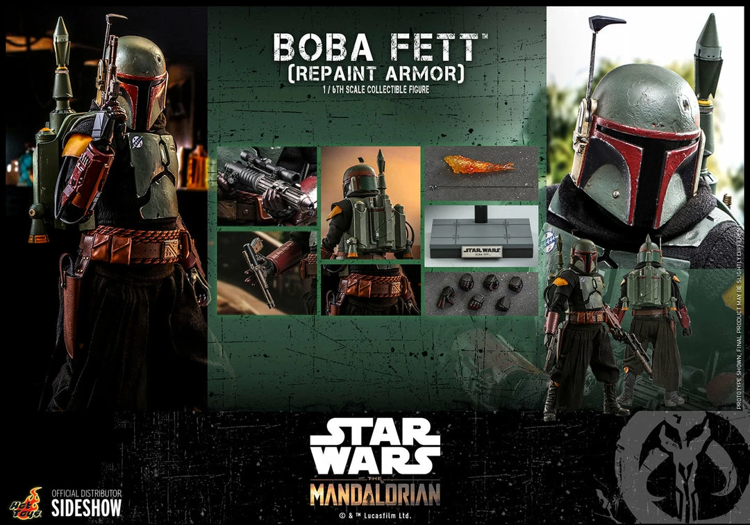 Maybang's Collectibles Hot Toys Star Wars The Mandalorian - Television Masterpiece Series Boba Fett (Repaint Armor) 1/6 Scale 12" Collectible Figure 11 Maybang's Collectibles Hot Toys Star Wars The Mandalorian - Television Masterpiece Series Boba Fett (Repaint Armor) 1/6 Scale 12" Collectible Figure