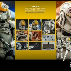 Maybang's Collectibles Hot Toys Star Wars Episode II Attack Of The Clones Clone Pilot 1/6 Scale 12" Collectible Figure 31 Maybang's Collectibles Hot Toys Star Wars Episode II Attack Of The Clones Clone Pilot 1/6 Scale 12