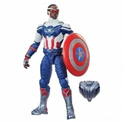 Maybang's Collectibles Hasbro Disney+ Marvel Legends Wave 1 Set Of 7 Figures Captain America (Sam Wilson/Falcon), John Walker (U.S. Agent), Baron Zemo, Bucky Barnes (Winter Soldier), Loki, Scarlet Witch & Vision (Captain America Flight Gear BAF)