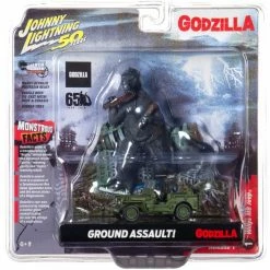 Maybang's Collectibles Johnny Lightning Godzilla Ground Assault With 1/64 Scale Willys MB Jeep Others