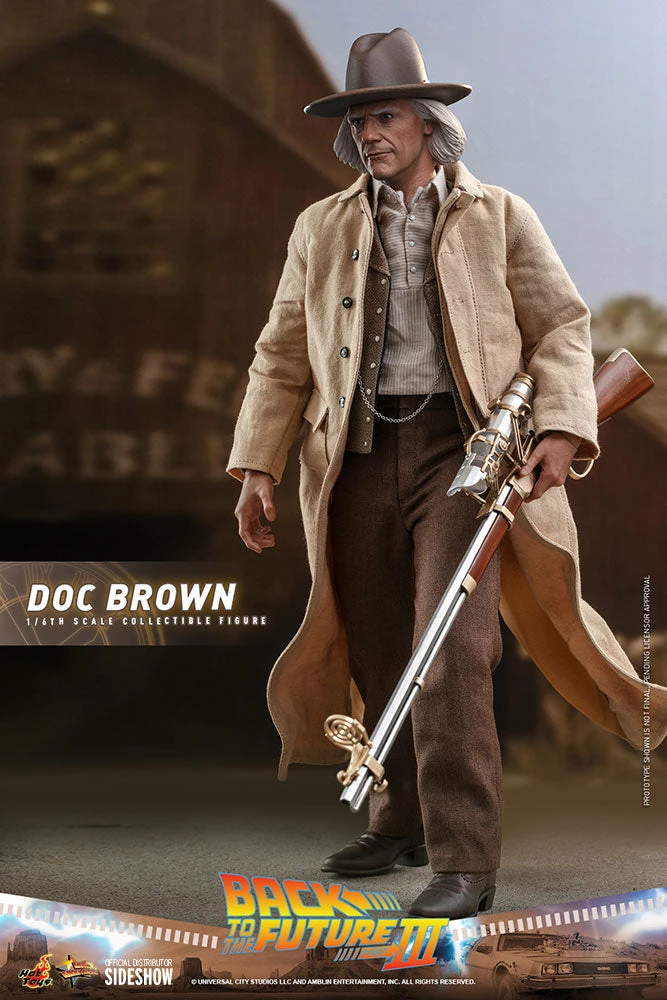 Maybang's Collectibles Hot Toys Back To The Future Part III Doc Brown 1/6 Scale 12" Collectible Figure 12 Maybang's Collectibles Hot Toys Back To The Future Part III Doc Brown 1/6 Scale 12" Collectible Figure