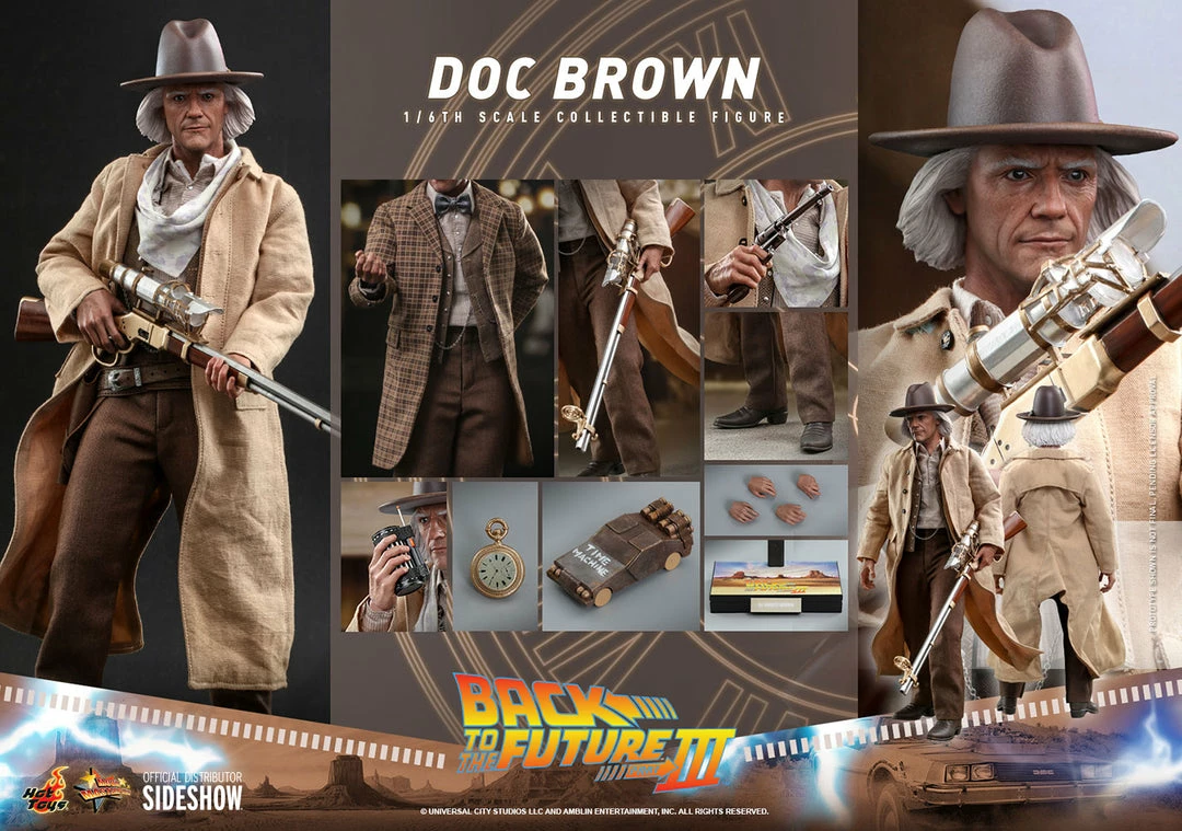 Maybang's Collectibles Hot Toys Back To The Future Part III Doc Brown 1/6 Scale 12" Collectible Figure 28 Maybang's Collectibles Hot Toys Back To The Future Part III Doc Brown 1/6 Scale 12" Collectible Figure