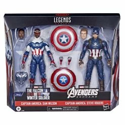 Maybang's Collectibles Hasbro The Falcon And The Winter Soldier & Avengers Endgame Marvel Legends Tag Team Captain America Two-Pack Action Figures Set