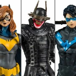 Maybang's Collectibles McFarlane DC Multiverse Set Of 3 Action Figures Dark Nights: Metal, Nightwing & Batgirl (DC Rebirth Build-A-Batmobile)