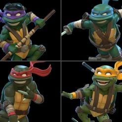 Maybang's Collectibles Quantum Mechanix (QMx) QMx TMNT Teenage Mutant Ninja Turtles Q-Fig Leonardo, Michelangelo, Donatello & Raphael Set Of 4 Figures
