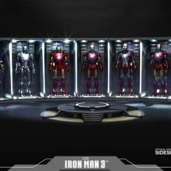 Maybang's Collectibles Hot Toys Marvel Iron Man 1/6 Scale Diorama Accessory Hall Of Armor Set Of 7