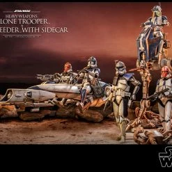 Maybang's Collectibles Hot Toys Star Wars: The Clone Wars Heavy Weapons Clone Trooper And BARC Speeder With Sidecar