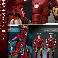 Maybang's Collectibles Hot Toys Marvel Comics Iron Man (2008) Iron Man Mark III (2.0) Diecast 1/6 Scale 12