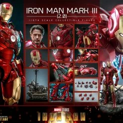 Maybang's Collectibles Hot Toys Marvel Comics Iron Man (2008) Iron Man Mark III (2.0) Diecast 1/6 Scale 12