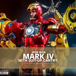 Maybang's Collectibles Hot Toys Marvel Comics Iron Man 2 Iron Man Mark IV With Suit-Up Gantry 1/4 Quarter Scale Collectibles Figure Set