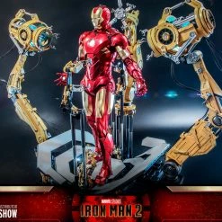 Maybang's Collectibles Hot Toys Marvel Comics Iron Man 2 Iron Man Mark IV With Suit-Up Gantry 1/4 Quarter Scale Collectibles Figure Set