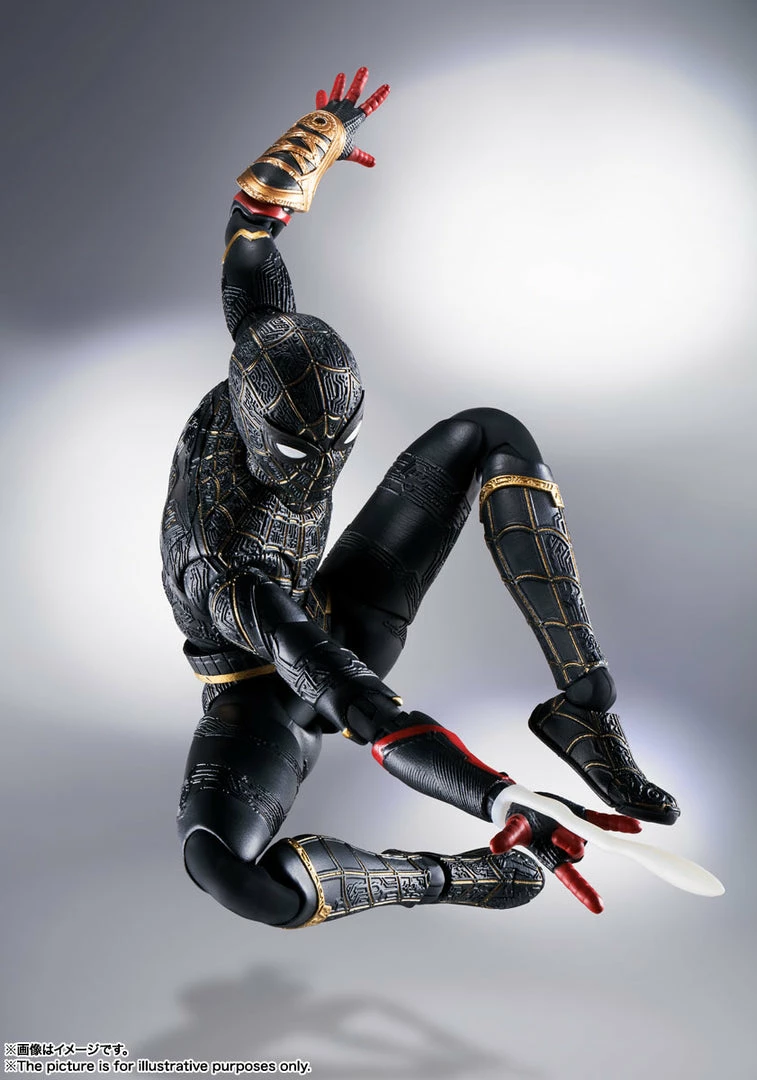 Maybang's Collectibles Bandai S.H.Figuarts Spider-Man No Way Home Spider-Man (Black & Gold Suit) Special Set With First Run Bonuses 7 Maybang's Collectibles Bandai S.H.Figuarts Spider-Man No Way Home Spider-Man (Black & Gold Suit) Special Set With First Run Bonuses