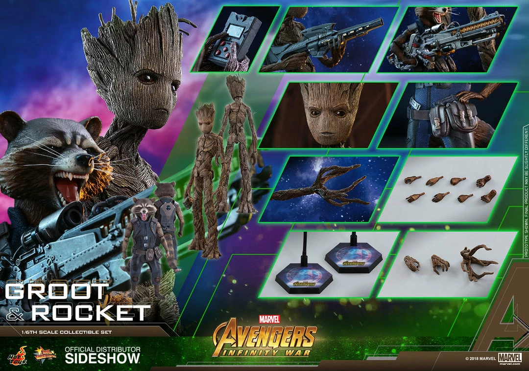 Vendor-unknown Hot Toys Marvel Avengers Infinity War Groot & Rocket 1/6 Scale Figure Set 26 Vendor-unknown Hot Toys Marvel Avengers Infinity War Groot & Rocket 1/6 Scale Figure Set