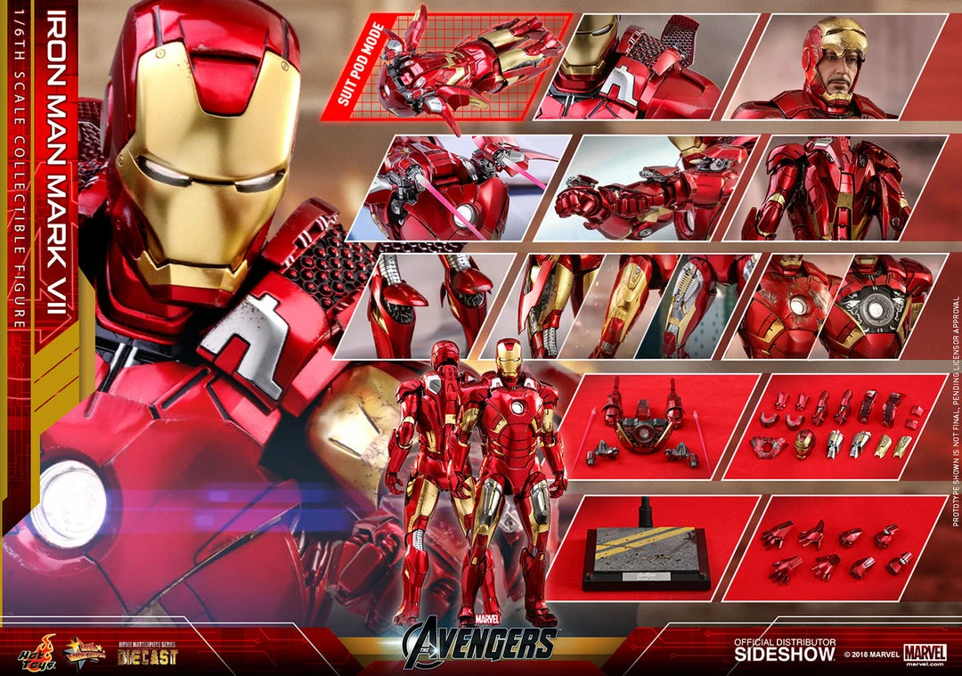 Maybang's Collectibles Hot Toys Marvel The Avengers Iron Man Mark VII Diecast 1/6 Scale Action Figure 24 Maybang's Collectibles Hot Toys Marvel The Avengers Iron Man Mark VII Diecast 1/6 Scale Action Figure