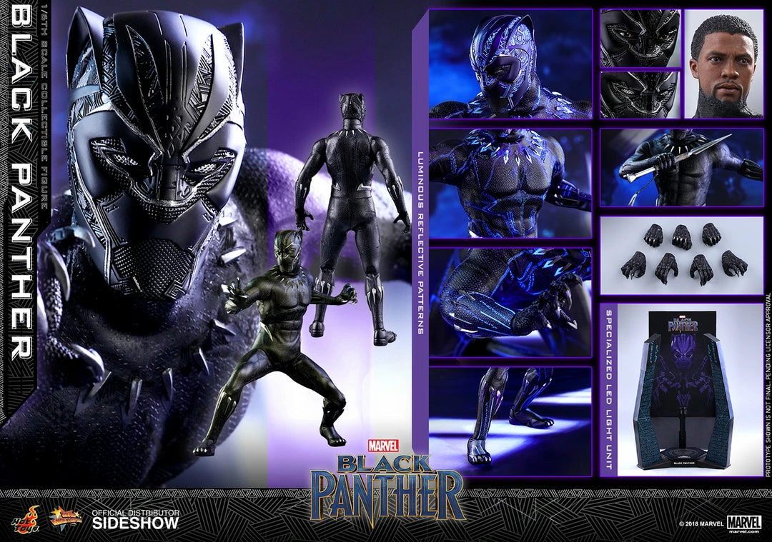 Vendor-unknown Hot Toys Marvel Black Panther Black Panther 1/6 Scale 12" Figure 30 Vendor-unknown Hot Toys Marvel Black Panther Black Panther 1/6 Scale 12" Figure