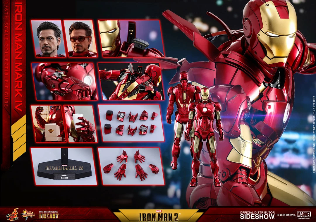 Vendor-unknown Hot Toys Marvel Iron Man 2 Iron Man Mark IV Diecast 1/6 Scale 12" Figure 12 Vendor-unknown Hot Toys Marvel Iron Man 2 Iron Man Mark IV Diecast 1/6 Scale 12" Figure