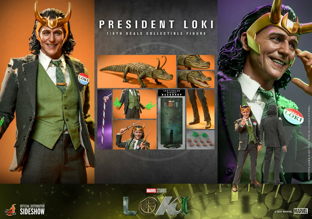 Maybang's Collectibles Hot Toys Marvel Television Masterpiece Series Loki President Loki 1/6 Scale 12" Collectible Figure 2 Maybang's Collectibles Hot Toys Marvel Television Masterpiece Series Loki President Loki 1/6 Scale 12" Collectible Figure