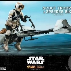 Maybang's Collectibles Hot Toys Star Wars The Mandalorian - Television Masterpiece Series Scout Trooper And Speeder Bike 1/6 Scale Collectible Figure Set