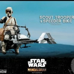 Maybang's Collectibles Hot Toys Star Wars The Mandalorian - Television Masterpiece Series Scout Trooper And Speeder Bike 1/6 Scale Collectible Figure Set