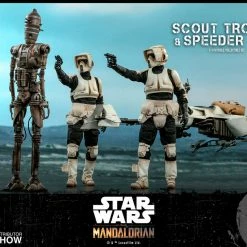 Maybang's Collectibles Hot Toys Star Wars The Mandalorian - Television Masterpiece Series Scout Trooper And Speeder Bike 1/6 Scale Collectible Figure Set