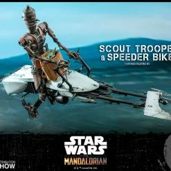 Maybang's Collectibles Hot Toys Star Wars The Mandalorian - Television Masterpiece Series Scout Trooper And Speeder Bike 1/6 Scale Collectible Figure Set