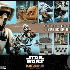 Maybang's Collectibles Hot Toys Star Wars The Mandalorian - Television Masterpiece Series Scout Trooper And Speeder Bike 1/6 Scale Collectible Figure Set