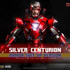 Maybang's Collectibles Hot Toys Marvel Comics Iron Man 3 Iron Man Silver Centurion (Armor Suit Up Version) Diecast 1/6 Scale 12" Collectible Figure